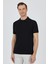 Siyah Polo Yaka Kısa Kol Cepsiz Slim Fit Classic Pamuklu Tişört 1011250177 6