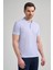 Koyu Mavi Kısa Kol Baskılı Pike Polo Yaka Cepsiz Esnek Casual Slim Fit Tişört 1011250151 3