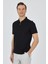 Siyah Kısa Kol Düz Suprem Polo Yaka Cepsiz Pamuklu Casual Slim Fit Tişört 1011250164_001 4