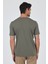 Koyu Haki Kısa Kol Bisiklet Yaka Cepsiz Pamuklu Casual Slim Fit Tişört 1011250165 5