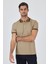 Bej Kısa Kol Düz Pike Polo Yaka Cepsiz Pamuk Casual Slim Fit Tişört 1011250103_591 3