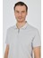 Gri Kısa Kol Düz Suprem Polo Yaka Cepsiz Pamuklu Casual Slim Fit Tişört 1011250164_100 4