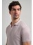 Koyu Bej Kısa Kol Baskılı Pike Polo Yaka Cepsiz Esnek Casual Slim Fit Tişört 1011250151 4