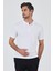 Beyaz Polo Yaka Kısa Kol Cepsiz Slim Fit Classic Pamuklu Tişört 1011250177 3