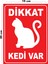 Metal Dikkat Kedi Var 15CM x 20CM Uyarı Levhası Yönlendirme Tabelası 1
