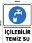 Metal Içilebilir Su 20CM x 30CM A4 Büyüklüğünde Uyarı Levhası Yönlendirme Tabelası 1