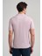 Pembe Kısa Kol Baskılı Pike Polo Yaka Cepsiz Esnek Casual Slim Fit Tişört 1011250150 5