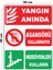 Metal Yangın Anında Asansörü Kullanmayın Merdiven 30CM x 40CM A3 Büyüklüğünde Uyarı Levhası Yönlen 1