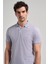 Gri Kısa Kol Baskılı Pike Polo Yaka Cepsiz Esnek Casual Slim Fit Tişört 1011250150 3
