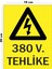 Metal 380V Tehlike 15CM x 20CM Uyarı Levhası Yönlendirme Tabelası 1