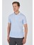 Koyu Mavi Kısa Kol Baskılı Pike Polo Yaka Cepsiz esnek Casual Slim Fit Tişört 1011250153 1