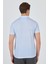 Koyu Mavi Kısa Kol Baskılı Pike Polo Yaka Cepsiz esnek Casual Slim Fit Tişört 1011250153 5