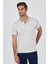 Açık Bej Kısa Kol Baskılı Pike Polo Yaka Cepsiz Esnek Casual Slim Fit Tişört 1011250152 3