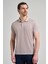 Koyu Vizon Kısa Kol Baskılı Pike Polo Yaka Cepsiz Esnek Casual Slim Fit Tişört 1011250151 3
