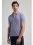 Lacivert Kısa Kol Baskılı Pike Polo Yaka Cepsiz Esnek Casual Slim Fit Tişört 1011250151 1