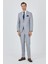 Gri Mono Yaka Desenli Astarlı Çift Yırtmaç Esnek 6 Drop Comfort Fit Classic Takım Elbise 1001250161 2