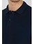 Koyu Lacivert Polo Yaka Kısa Kol Cepsiz Slim Fit Classic Pamuklu Tişört 1011250177 4