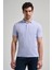 Koyu Mavi Kısa Kol Baskılı Pike Polo Yaka Cepsiz Esnek Casual Slim Fit Tişört 1011250150 1