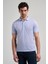 Koyu Mavi Kısa Kol Baskılı Pike Polo Yaka Cepsiz Esnek Casual Slim Fit Tişört 1011250150 3
