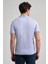 Koyu Mavi Kısa Kol Baskılı Pike Polo Yaka Cepsiz Esnek Casual Slim Fit Tişört 1011250150 5