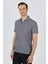 Koyu Antrasit Polo Yaka Kısa Kol Cepsiz Slim Fit Classic Tişört 1011250176 3