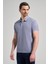 Koyu Lacivert Kısa Kol Baskılı Pike Polo Yaka Cepsiz Esnek Casual Slim Fit Tişört 1011250151 3