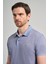 Koyu Lacivert Kısa Kol Baskılı Pike Polo Yaka Cepsiz Esnek Casual Slim Fit Tişört 1011250151 4