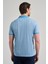 Koyu Turkuaz Kısa Kol Baskılı Pike Polo Yaka Cepsiz Esnek Casual Slim Fit Tişört 1011250150 5