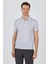 Gri Kısa Kol Baskılı Pike Polo Yaka Cepsiz Esnek Casual Slim Fit Tişört 1011250153 1