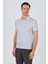 Gri Kısa Kol Baskılı Pike Polo Yaka Cepsiz Esnek Casual Slim Fit Tişört 1011250153 3