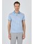 Koyu Mavi Kısa Kol Baskılı Pike Polo Yaka Cepsiz Esnek Casual Slim Fit Tişört 1011250152 1