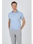 Koyu Mavi Kısa Kol Baskılı Pike Polo Yaka Cepsiz Esnek Casual Slim Fit Tişört 1011250152 3