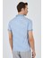 Koyu Mavi Kısa Kol Baskılı Pike Polo Yaka Cepsiz Esnek Casual Slim Fit Tişört 1011250152 5