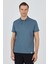 Mavi Kısa Kol Düz Pike Polo Yaka Cepsiz Pamuk Casual Slim Fit Tişört 1011250157_302 3