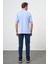 Koyu Mavi Kısa Kol Düz Pike Polo Yaka Casual Comfort Fit Tişört 1011240195 5