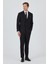 Siyah Kılıç Yaka Düz Kruvaze Classic Esnek Slim Fit Takım Elbise 1001250172 3