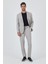 Taş Rengi Mono Yaka Kendinden Desenli 2 Düğme Casual Esnek Slim Fit Takım Elbise 1001250174 2