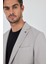 Taş Rengi Mono Yaka Kendinden Desenli 2 Düğme Casual Esnek Slim Fit Takım Elbise 1001250174 4