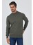 Koyu Yeşil Uzun Kol Düz Örme Yarım Balıkçı Yaka Classic Comfort Fit Triko 1012245001 2