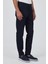 Koyu Lacivert Gabardin Yan Cep Düz Paça Casual Comfort Fit Pamuklu Chino Pantolon 1003250211 3