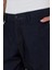 Koyu Lacivert Gabardin Yan Cep Düz Paça Casual Comfort Fit Pamuklu Chino Pantolon 1003250211 4