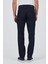 Koyu Lacivert Gabardin Yan Cep Düz Paça Casual Comfort Fit Pamuklu Chino Pantolon 1003250211 5