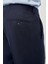 Lacivert Kendinden Desenli Bez Ayağı Yan Cep Comfort Fit Classic Pantolon 1003245166 5