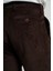 Koyu Kahverengi Pamuklu Yandan Cepli Comfort Fit Kadife Pantolon 1003245160 4