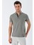 Kısa Kollu Armürlü Düğmeli Yaka Cepsiz Klasik Slim Fit Dar Kesim T-Shirt 1011230165 1