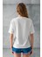 Kadın Bisiklet Yaka Kroche Aksesuarlı T-Shirt Beyaz - 25779 8