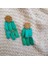 Leanna Earrings In Turquoise El Yapımı Hasır Küpe 1