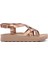 Kadın Bronz Kalın Tabanlı Metalik Sandalet 25SFE465132 1