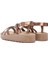 Kadın Bronz Kalın Tabanlı Metalik Sandalet 25SFE465132 5