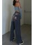 Yeni Gri Double Fire Skull Streetwear Yıkamalı Jean Pantolon 5